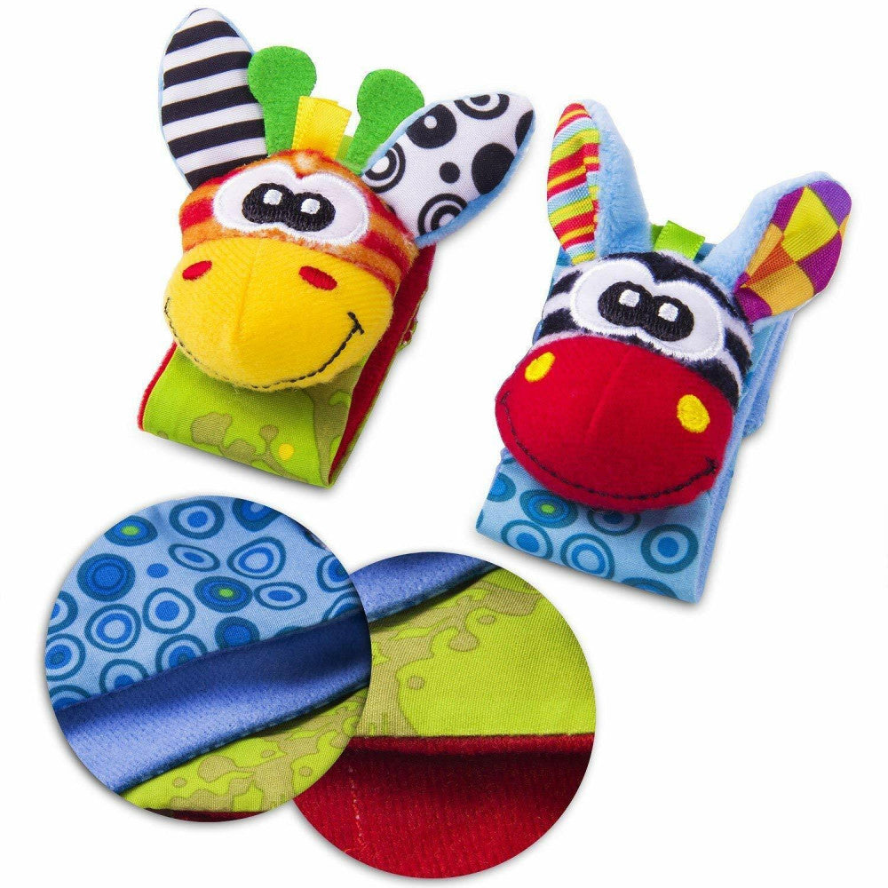 Set 2 jucarii zornaitoare copii, Zola®, pentru maini/picioare, multicolore, cu velcro, modele diferite, 15x3.5 cm Set 2 jucarii zornaitoare copii, Zola®, pentru maini/picioare, multicolore, cu velcro, modele diferite, 15x3.5 cm